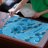 Hawaii Blue Hibiscus Pikake Lei Puzzle - Polynesian Pride