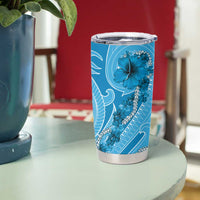 Hawaii Blue Hibiscus Pikake Lei Tumbler Cup - Polynesian Pride