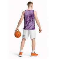 Hawaii Violet Hibiscus Pikake Lei Basketball Jersey - Polynesian Pride