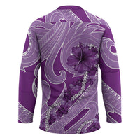 Hawaii Violet Hibiscus Pikake Lei Hockey Jersey - Polynesian Pride