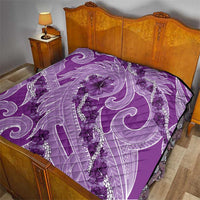 Hawaii Violet Hibiscus Pikake Lei Quilt - Polynesian Pride