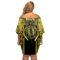 Niue The Rock Family Matching Off Shoulder Short Dress and Hawaiian Shirt The Island Of The Uga LT05 - Polynesian Pride