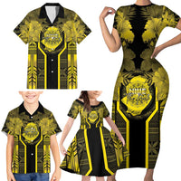 Niue The Rock Family Matching Short Sleeve Bodycon Dress and Hawaiian Shirt The Island Of The Uga LT05 - Polynesian Pride