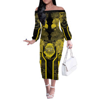 Niue The Rock Off The Shoulder Long Sleeve Dress The Island Of The Uga - Polynesian Pride