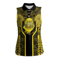 Niue The Rock Women Sleeveless Polo Shirt The Island Of The Uga LT05 Female Black - Polynesian Pride