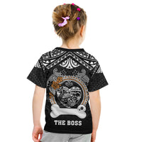 Personalized Pitbull Dog Kid T Shirt With Polynesian Heart Name Tags LT05 - Polynesian Pride