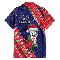 Guam Christmas Family Matching Off Shoulder Maxi Dress and Hawaiian Shirt Felis Nabidat Guaman Seal With Poinsettia LT05 - Polynesian Pride