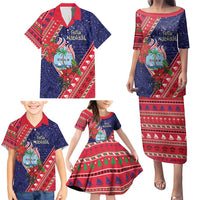 Guam Christmas Family Matching Puletasi and Hawaiian Shirt Felis Nabidat Guaman Seal With Poinsettia LT05 - Polynesian Pride