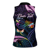 Personalised Polynesia Memorial Women Sleeveless Polo Shirt Always Remembered Dragonfly Polynesian Style