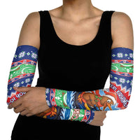 New Zealand Christmas Arm Sleeves Funny Jet Ride Kiwi Xmas - Polynesian Pride
