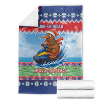 New Zealand Christmas Blanket Funny Jet Ride Kiwi Xmas - Polynesian Pride