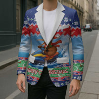 New Zealand Christmas Blazer Funny Jet Ride Kiwi Xmas - Polynesian Pride