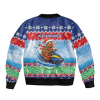 New Zealand Christmas Bomber Jacket Funny Jet Ride Kiwi Xmas - Polynesian Pride
