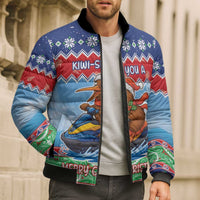 New Zealand Christmas Bomber Puffer Jacket Funny Jet Ride Kiwi Xmas - Polynesian Pride