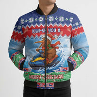 New Zealand Christmas Bomber Puffer Jacket Funny Jet Ride Kiwi Xmas - Polynesian Pride