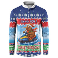 New Zealand Christmas Button Sweatshirt Funny Jet Ride Kiwi Xmas - Polynesian Pride