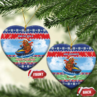 New Zealand Christmas Ceramic Ornament Funny Jet Ride Kiwi Xmas - Polynesian Pride
