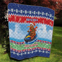 New Zealand Christmas Quilt Funny Jet Ride Kiwi Xmas - Polynesian Pride