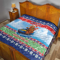 New Zealand Christmas Quilt Funny Jet Ride Kiwi Xmas - Polynesian Pride