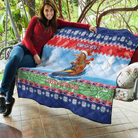 New Zealand Christmas Quilt Funny Jet Ride Kiwi Xmas - Polynesian Pride