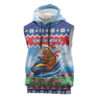 New Zealand Christmas Sleeveless Hoodie Funny Jet Ride Kiwi Xmas - Polynesian Pride
