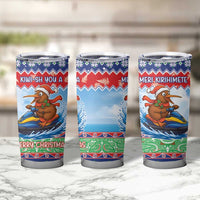 New Zealand Christmas Tumbler Cup Funny Jet Ride Kiwi Xmas - Polynesian Pride