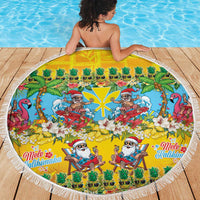 Hawaii Christmas Beach Blanket Mele Kalikimaka Tropical Vibes - Polynesian Pride