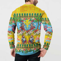 Hawaii Christmas Button Sweatshirt Mele Kalikimaka Tropical Vibes - Polynesian Pride