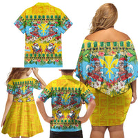 Hawaii Christmas Family Matching Off Shoulder Short Dress and Hawaiian Shirt Mele Kalikimaka Tropical Vibes LT05 - Polynesian Pride