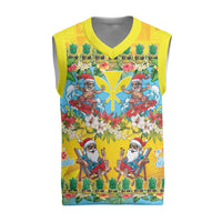 Hawaii Christmas Knitted V-Neck Vest Mele Kalikimaka Tropical Vibes LT05 Colorful - Polynesian Pride