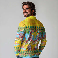 Hawaii Christmas Long Sleeve Polo Shirt Mele Kalikimaka Tropical Vibes - Polynesian Pride