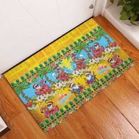 Hawaii Christmas Rubber Doormat Mele Kalikimaka Tropical Vibes - Polynesian Pride