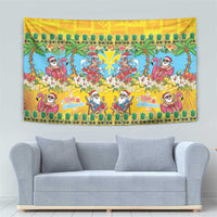 Hawaii Christmas Tapestry Mele Kalikimaka Tropical Vibes - Polynesian Pride