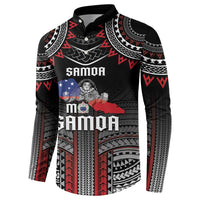 Personalised Samoa Black Saturday Button Sweatshirt Samoan Warrior Tribal Pattern