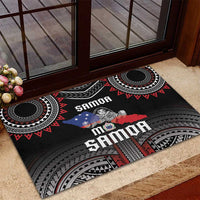Samoa Black Saturday Rubber Doormat Samoan Warrior Tribal Pattern