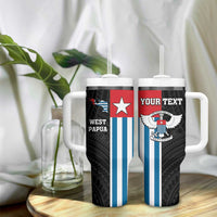 Personalised West Papua Tumbler With Handle Polynesian Pattern With Coat Of Arms