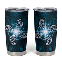 New Zealand Matariki Waita Tumbler Cup Maori Moko Dark Blue Galaxy