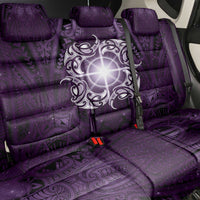 New Zealand Matariki Waipunarangi Back Car Seat Cover Maori Moko Purple Galaxy