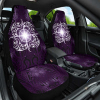 New Zealand Matariki Waipunarangi Car Seat Cover Maori Moko Purple Galaxy