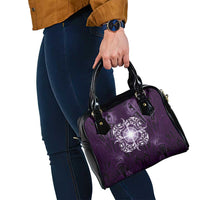 New Zealand Matariki Waipunarangi Shoulder Handbag Maori Moko Purple Galaxy