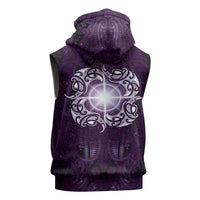 New Zealand Matariki Waipunarangi Sleeveless Zip Hoodie Maori Moko Purple Galaxy LT05 - Polynesian Pride