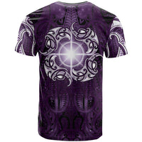 New Zealand Matariki Waipunarangi T Shirt Maori Moko Purple Galaxy