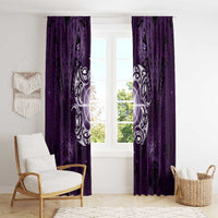 New Zealand Matariki Waipunarangi Window Curtain Maori Moko Purple Galaxy
