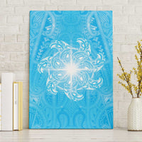 New Zealand Matariki Waiti Canvas Wall Art Maori Moko Cyan Galaxy