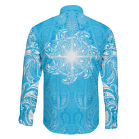 New Zealand Matariki Waiti Family Matching Summer Maxi Dress and Hawaiian Shirt Maori Moko Cyan Galaxy LT05 - Polynesian Pride