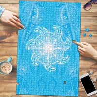 New Zealand Matariki Waiti Puzzle Maori Moko Cyan Galaxy