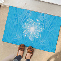 New Zealand Matariki Waiti Rubber Doormat Maori Moko Cyan Galaxy