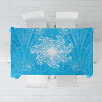 New Zealand Matariki Waiti Tablecloth Maori Moko Cyan Galaxy
