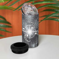New Zealand Matariki Ururangi 4 in 1 Can Cooler Tumbler Maori Moko Grey Galaxy