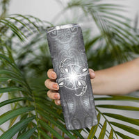New Zealand Matariki Ururangi Skinny Tumbler Maori Moko Grey Galaxy